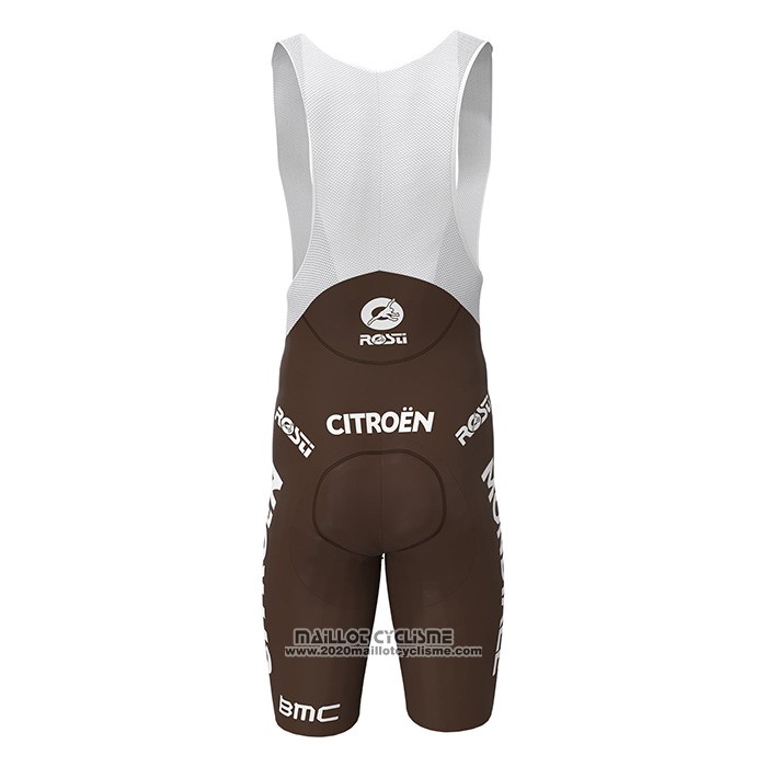 2022 Maillot Cyclisme Ag2r La Mondiale Blanc Marron Manches Courtes et Cuissard